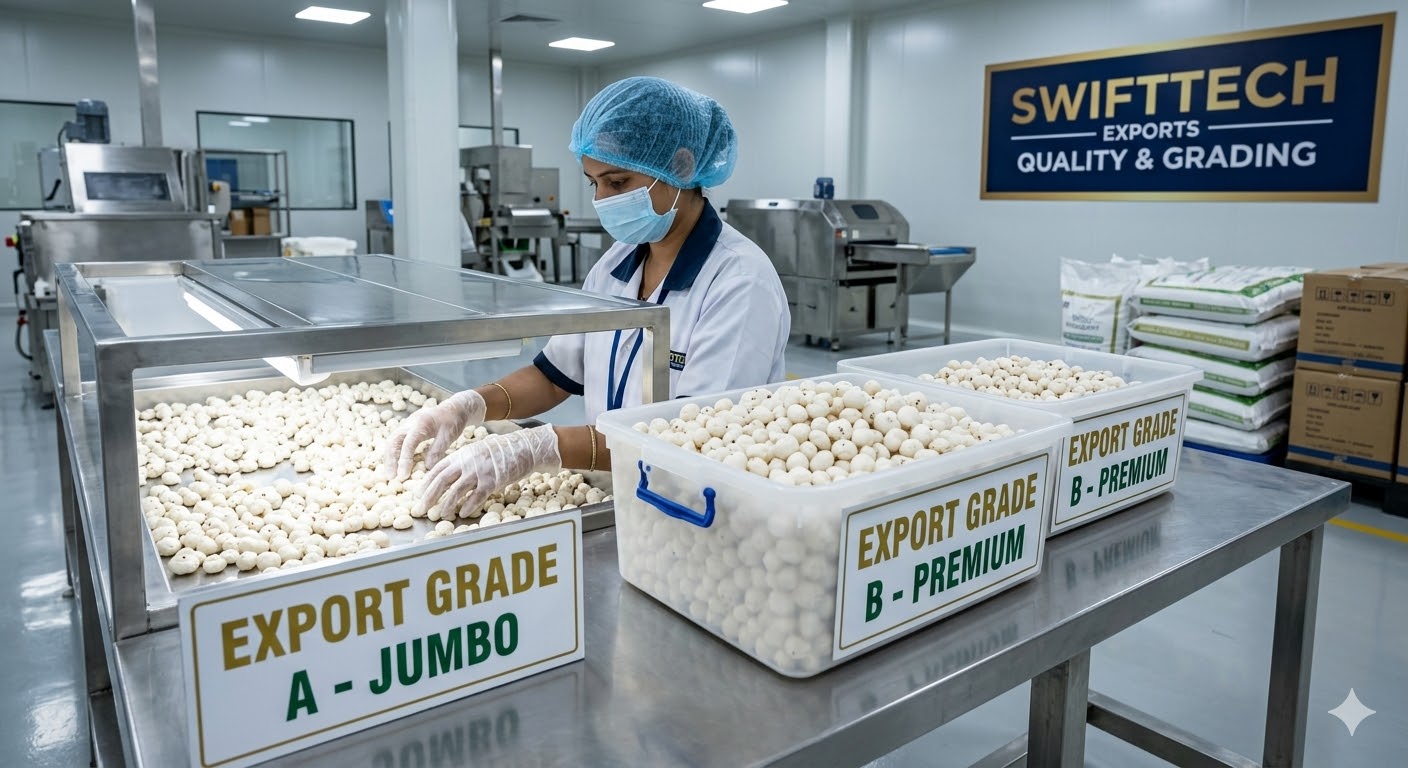 Grading and Quality Control Makhana Exporter